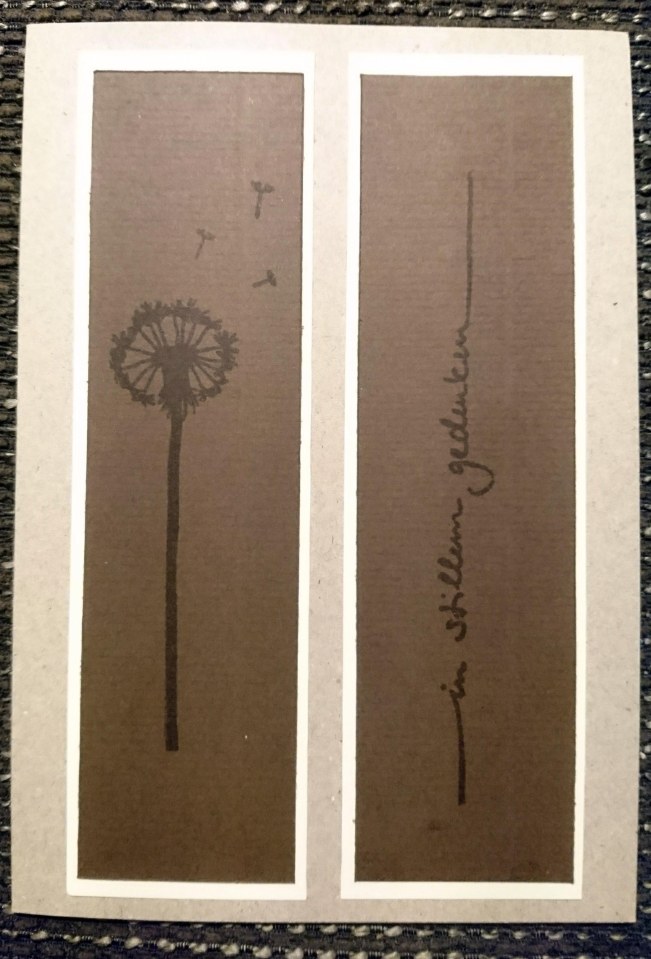 Trauerkarte mit Wasserzeichenmotiv