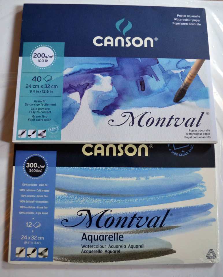 Aquarellpapier in zwei Grammaturen – nicht nur zum Aquarellmalen, auch für andere Techniken geeignet.