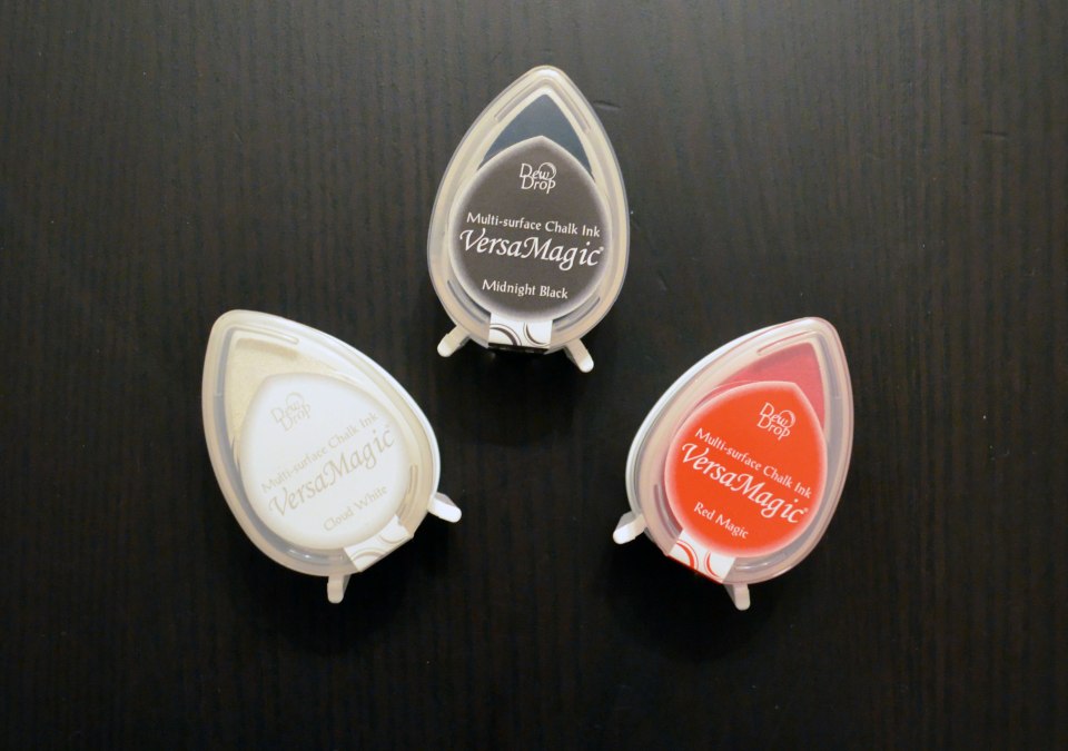 Drei der Chalk Inks von VersaMagic (Tsukineko).